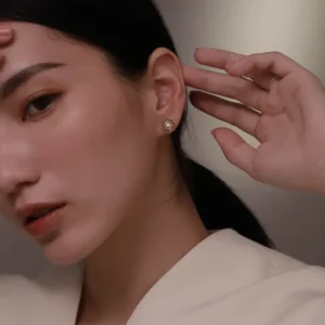 金色繁華系列 | 花火。復古貼耳耳環 (可改夾式|矽膠)