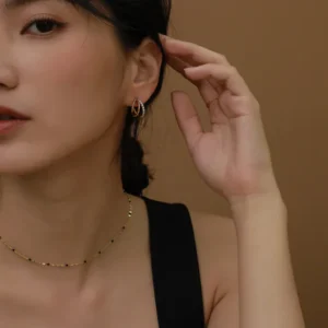 金色繁華系列 | 明月。復古垂式耳環