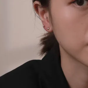 靜美日常系列 | 雨的夢。925純銀轉珠耳環 (單入)