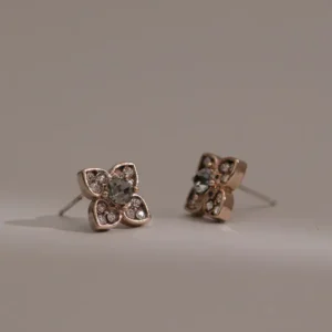 金色繁華系列 | 錦緞。復古貼耳耳環(可改夾式|矽膠)