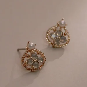 金色繁華系列｜季節流轉。復古貼耳耳環(可改夾式|矽膠)