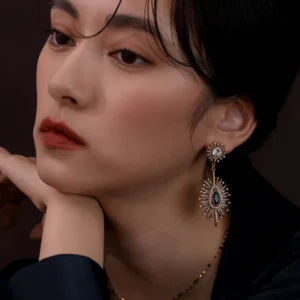 金色繁華系列 | 璇影。復古垂式耳環(可改夾式 | 螺旋夾)
